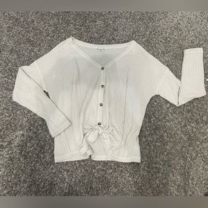 American Eagle soft waffle print button sweater